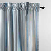 6ix Tailors Fine Linens Cruz Ticking Stripes Indigo/Ivory Pole Top Drapery Panel Pair