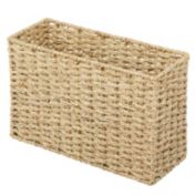 mDesign Large Rustic Woven Seagrass Toilet Tank Bathroom Storage Basket, Natural