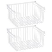 mDesign Stackable Food Organizer Storage Basket, Open Front - 2 Pack