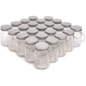 Juvale Clear Glass Mason Jars 4 oz with Silver Lids, 24 Pieces