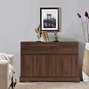 Slickblue Buffet Sideboard Console Table Cabinet with 2 Storage Drawers