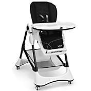 Slickblue A-Shaped High Chair with 4 Lockable Wheels-Black