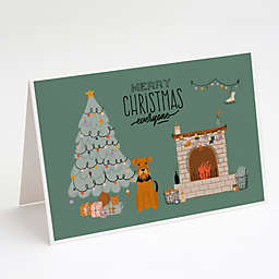 Caroline's Treasures Airedale Christmas Everyone Greeting Cards and Envelopes Pack of 8 7 x 5