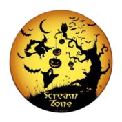 Smart Blonde C-502 Scream Zone Novelty Metal Circular Sign