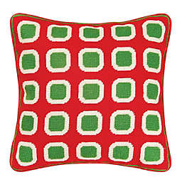 C&F Home Christmas Block Needlepoint Pillow