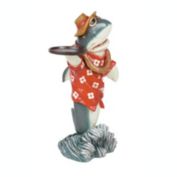 RAM Outdoor Decor 16"H Mini Shark Waiter Polyresin Storage Tray