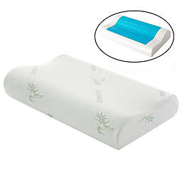 Kitcheniva Orthopedic Soft Contour Neck Pillow W/ Pillowcase, White Bamboo Fiber