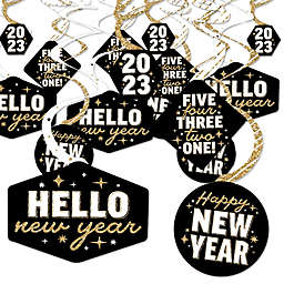 Big Dot of Happiness Hello New Year - 2023 NYE Party Hanging Decor - Party Decoration Swirls - Set of 40