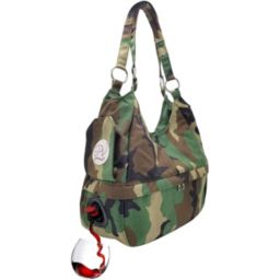 PortoVino Swankey Camo Beverage Tote with Hidden, Insulated Compartment, Holds and Pours 4 bottle of Wine from Cooler! / Great Gift! / Happiness Guaranteed!