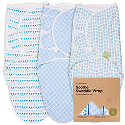 KeaBabies 3-Pack SOOTHE Swaddle Wraps (Storm)