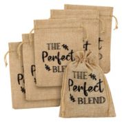 Sparkle and Bash 30 Pack Small Burlap Bags with Drawstring for Wedding Favors, Jewelry, The Perfect Blend Gift Bag for Coffee (5x7 In)