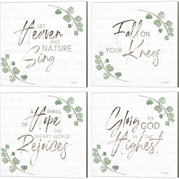 Metaverse Art Let Heaven and Nature Sing, Fall on Your Knees, A Thrill of Hope & Glory to God by Jennifer Pugh 14-Inch x 14-Inch Canvas Wall Art (Set of 4)