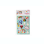Glitter Galaxy Sticker Friends Sheet Wave 1 - Ten Large Character With Small Heart & Star Effects Stickers - Cute Rainbow Poop, Pink Narwhal & White Unicorn Decorations For Notes, Crafts & Scrapbooks