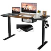 Hivago 55 Inch x 28 Inch Electric Standing Desk with USB Port Black-Black