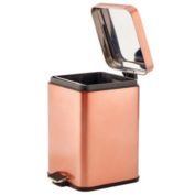 mDesign Small Square Step Trash Can Garbage Bin, Removable Liner, 6L