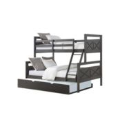 Donco Trading  Twin/Full Barn Panel Bunkbed W/Twin Trundle Bed