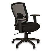 Flash Furniture Mid-Back Black Mesh Ergonomic Drafting Chair with LeatherSoft Seat, Adjustable Foot Ring and Flip-Up Arms