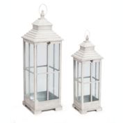 Melrose Home Decorative Lantern (Set of 2) 27.5"H, 38"H Wood