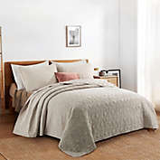 Unikome 3-Piece Quilted Reversible Coverlet Set, Ultra Lightweight Bedspread in Khaki, Full/Queen