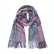 Wrapables Soft Cashmere-Feeling Lightweight Scarf, Large Two-Tone Warm Scarf Wrap Shawl for Winter / Purple / Steel Blue