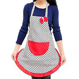 Unique Bargains Cooking Aprons Cute Bow Knot Lady's Kitchen Restaurant Bib Cooking Cleaning Aprons with Pocket Multicolor