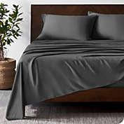 Bare Home 100% Bamboo Luxury Sheet Set - 4 Piece Bedding Set - Deep Pockets - Cooling Sheets - Breathable - Easy Fit - Soft Silk-Like Bedding Sheets & Pillowcases (Full, Grey)