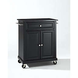 Crosley Furniture Compact Granite Top Kitchen Cart Black/Black