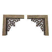 HomeRoots Home Decor Set of 2 Weathered Gray Corbels - 379889