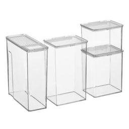 Nate Home by Nate Berkus Airtight Canister Containers, Set of 4, Clear