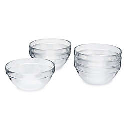 Kitchen Supply Glass Mixing Bowl Ingredient Prep Set - 5.5 Inch Diameter, Set of 6