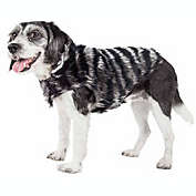 Pet Life Pet Life Luxe &#39;Chauffurry&#39; Beautiful Designer Zebra Patterned Mink Fur Dog Coat Jacket