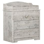 Slickblue Farmhouse Nautical 3 Drawer Rope Handle Baby Changing Table in Washed Pine