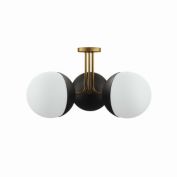 Saltoro Sherpi Stellar 3-Light Semi-Flush Ceiling Light, Opal Satin Brass