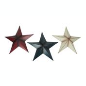Direct International 17.5 Inch Patriotic Red White and Blue Barn Star 3 Piece Indoor/Outdoor Wall Hanging Set Western Décor