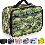Zulay Kitchen Insulated Lunch Bag With Spacious Compartment & Built-In Handle - Shark Camouflage