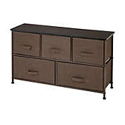 Inq Boutique 2-Tier Wide Closet Dresser, Nursery Dresser Tower With 5 Easy Pull Fabric Drawers And Metal Frame
