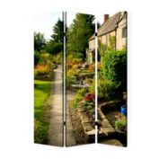 Screen Gems Home Decorative English Garden Screen Room Divider - 3 Panel