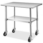 Costway Stainless Steel Commercial Kitchen Prep and Work Table