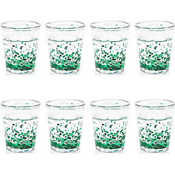 Juvale Confetti Glitter Shot Glasses for Parties (Green, 8 Pack)