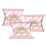 Big Dot of Happiness Little Princess Crown - Favor Gift Boxes - Pink and Gold Princess Baby Shower or Birthday Party Petite Pillow Boxes - Set of 20