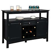 Inq Boutique FCH Two Doors One Drawer With Wine Rack Sideboard Entrance Cabinet Black RT