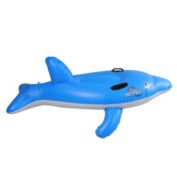 Swim Central 61" Inflatable Blue Ride-On Dolphin Swimming Pool Float