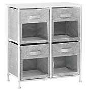 mDesign Vertical Furniture Storage Tower with 4 Fabric Drawer Bins