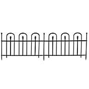Sunnydaze Outdoor Lawn and Garden Metal Strasbourg Style Decorative Border Fence Panel and Posts Set - 6&#39; - Black - 2pc