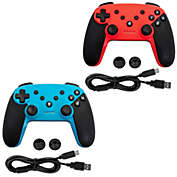 2 Pack Gamefitz Wireless Controller for the Nintendo Switch in Blue and Red