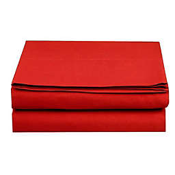 Elegant Comfort Flat Sheet 1-Piece, California King Size in Red