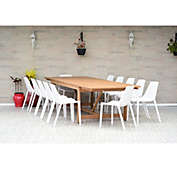 Outdoor Living and Style 13 Piece White and Brown Traditional Outdoor Patio Dining Set 7&#39;