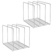 mDesign Steel Cookware Storage Organizer Rack for Kitchen - 2 Pack