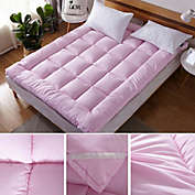 Bcbmall Mattress Topper Pad Quilted Mattress Cover Bed Protector Twin Size - Pink