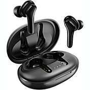 Letsfit Active Noise Cancelling Wireless Earbuds 4 Mics Noise Reduction, Stereo Earbuds with Deep Bass  Bluetooth Headphones in-Ear 36Hrs Playtime, USB-C Quick Charge - T26 - Black